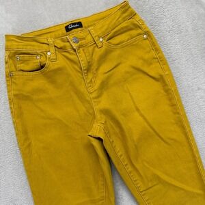 Tailormade Jeans Womens 4 Mustard Yellow Denim Casual Skinny Mid Rise Boho Ankle